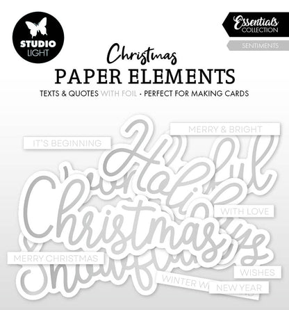SL Éléments de papier Silver Sentiments Essentials 40 PC