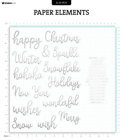 SL Éléments de papier Silver Sentiments Essentials 40 PC