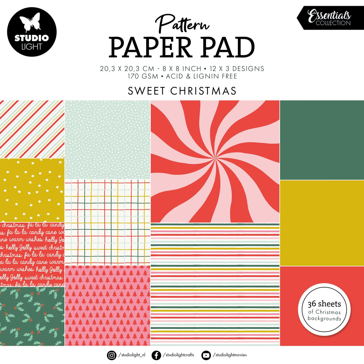 Bloc de papier à motifs SL Sweet Christmas Essentials 36 feuilles