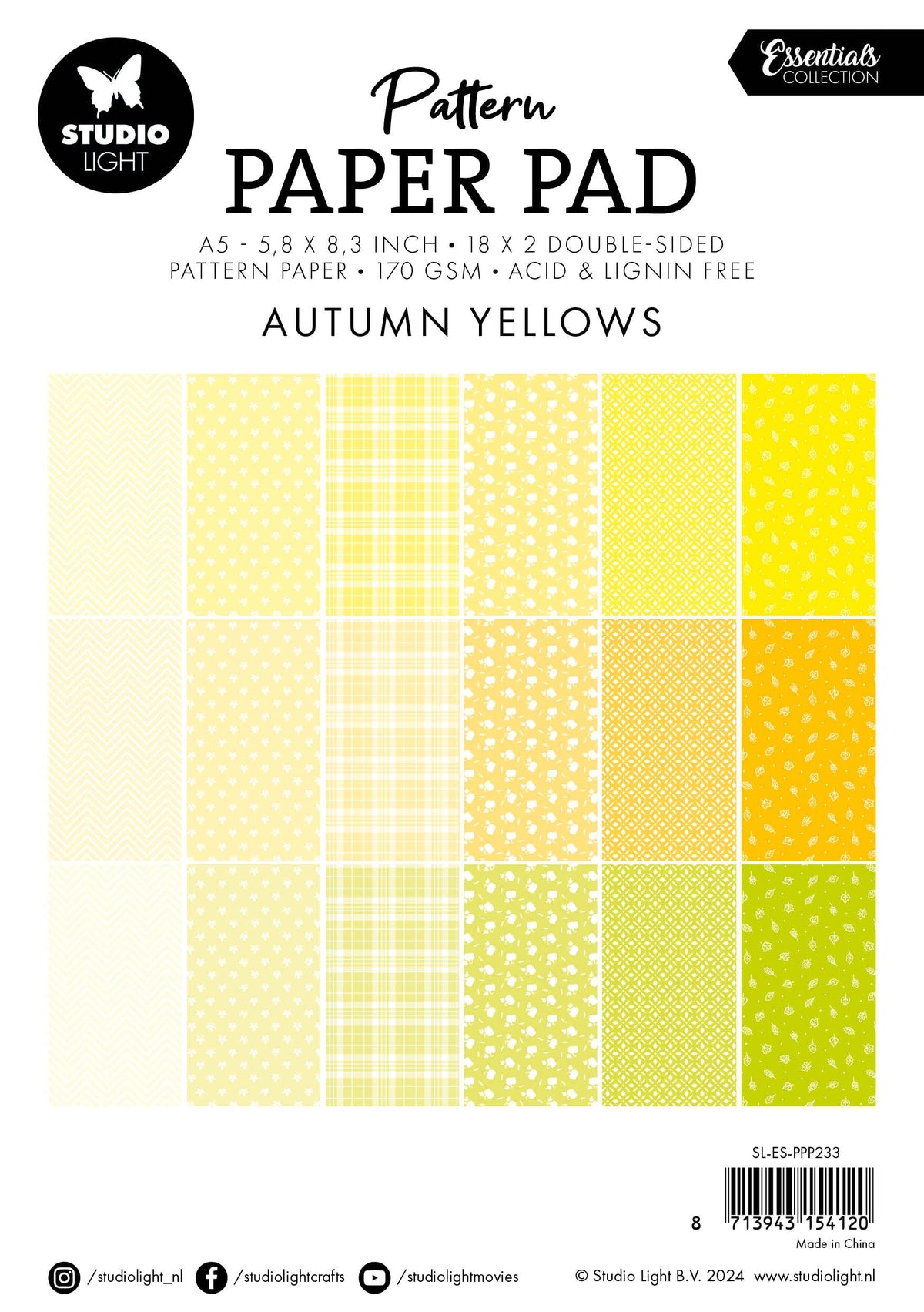 SL Pattern Paper Pad Autumn Yellows Essentials 36 SH