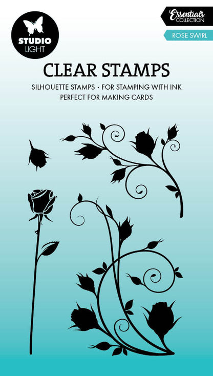 SL Clear Stamp Rose Swirl Essentials 4 PC