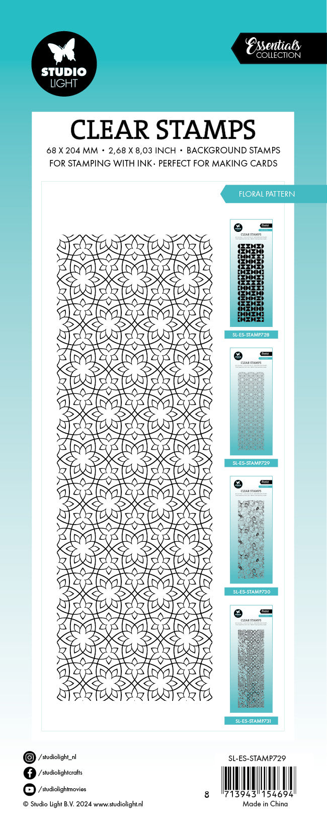 SL Tampon transparent Motifs floraux essentiels 1 pièce