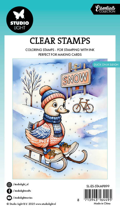 SL Clear Stamp Duck On A Sleigh Essentials 74x105x1mm 1 Pieces