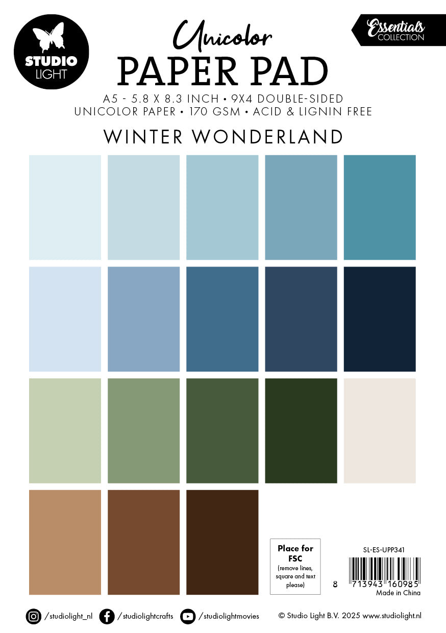SL Unicolor Paper Pad  Winter Wonderland Essentials 36 Sheets