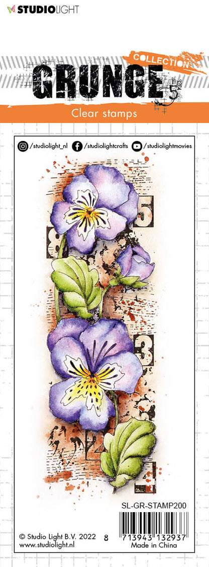 SL Tampon transparent Violets Grunge Collection 148x52,2x3mm 1 PC n°200
