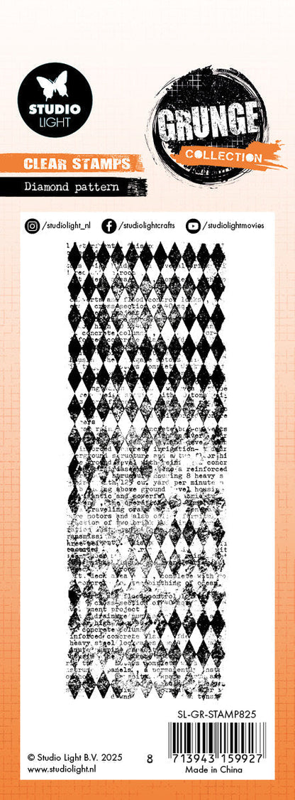 SL Clear Stamp Diamond Pattern Grunge Collection 1 PC