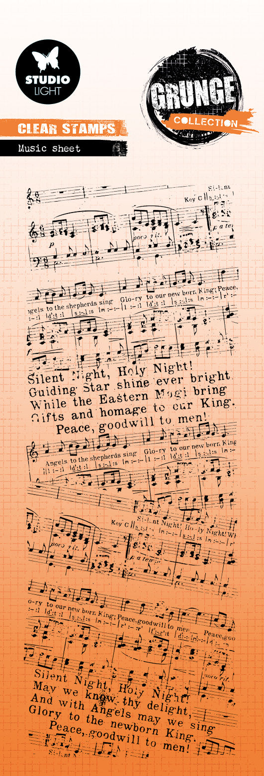SL Clear Stamp Music Sheet Grunge Collection 1 Pieces