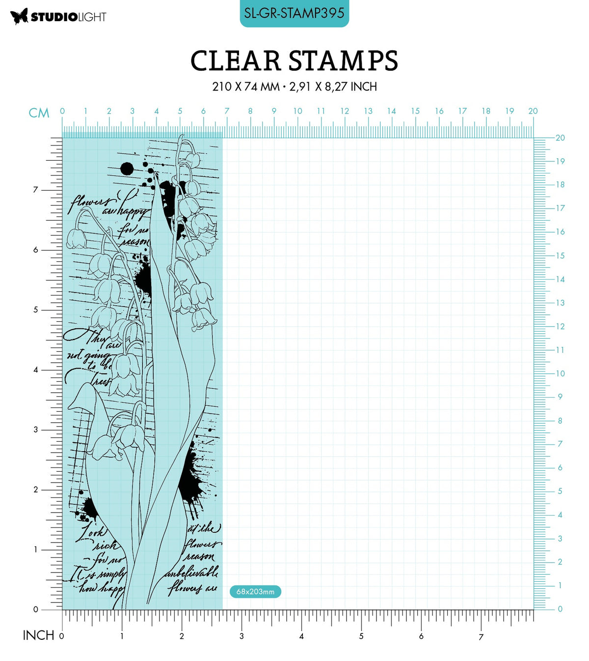 SL Tampon transparent Muguet Collection Grunge 68x203x3mm 1 PC n°395