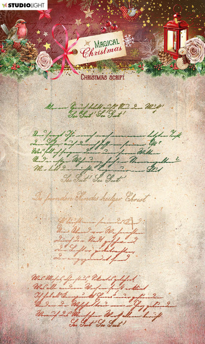 SL Tampon transparent Script de Noël Noël Magique 87x129x3mm 1 PC n°501