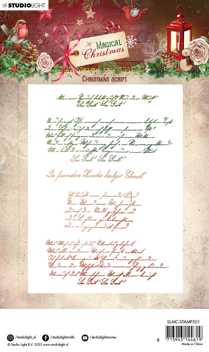 SL Tampon transparent Script de Noël Noël Magique 87x129x3mm 1 PC n°501