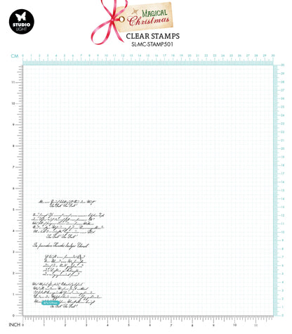 SL Tampon transparent Script de Noël Noël Magique 87x129x3mm 1 PC n°501