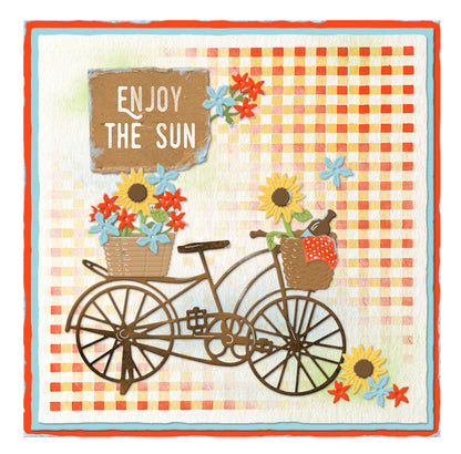 Matrices de découpe SL Tournesol Vélo Bisous de tournesol 101x133x1mm 18 pièces n°526
