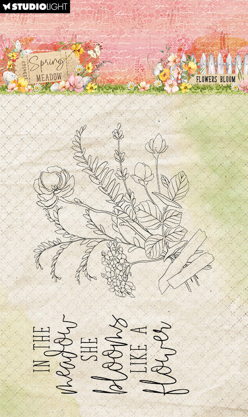 SL Tampon Transparent Fleur Épanouie Printemps Prairie 2 pièces
