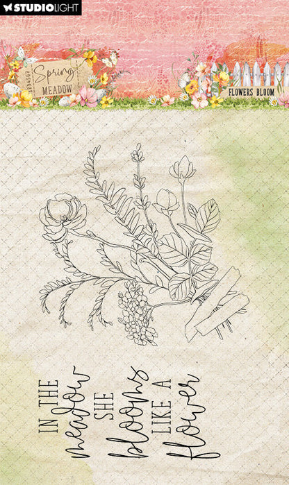 SL Tampon Transparent Fleur Épanouie Printemps Prairie 2 pièces