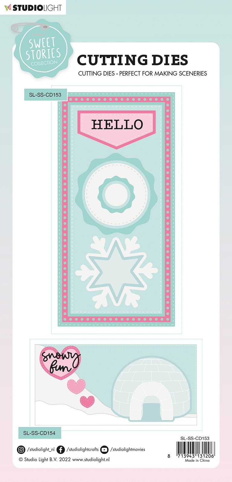Matrice de découpe SS Slimline Hello Winter Sweet Stories 130x270x1mm 1 pièce n°153