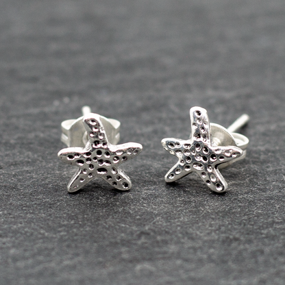 Boucles d'oreilles clous plaquées argent étoile de mer