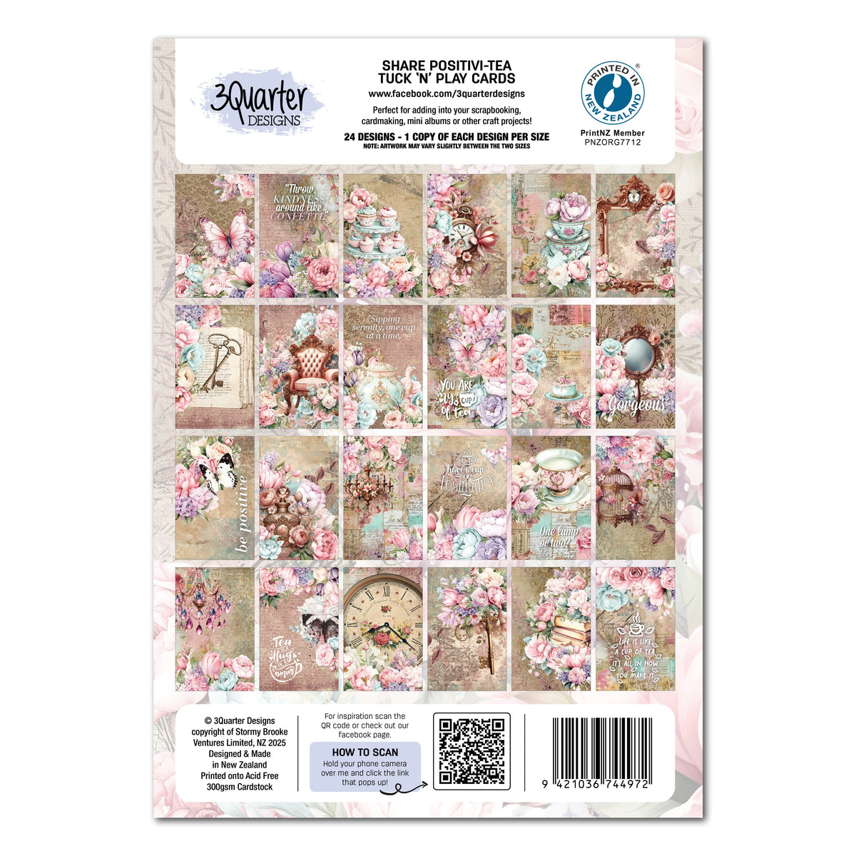 3Quarter Designs Positivi-Tea - Tuck N Play Cards