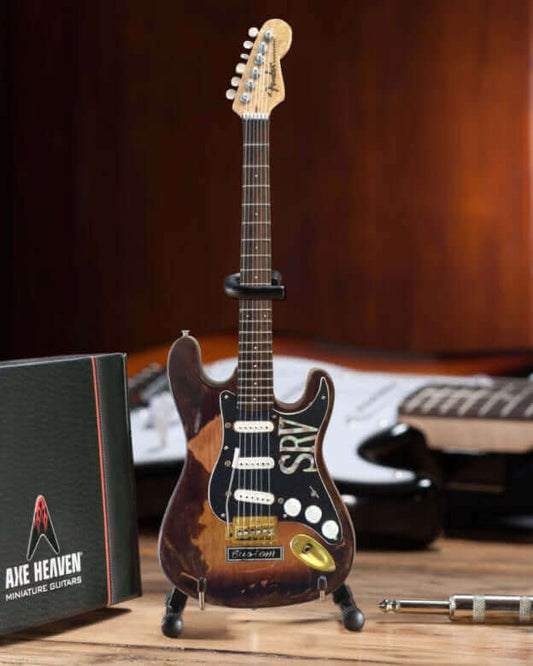Réplique de guitare miniature personnalisée Stevie Ray Vaughan Distressed SRV Fender™ Strat™