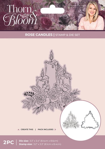 Sara Signature Thorn & Bloom Stamp & Die Set - Rose Candles