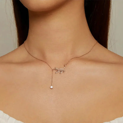 Breathtaking 925 Sterling Silver Cat Necklace | Elegant Pendant Collarbone Jewelry Scn232 In 3 Colors