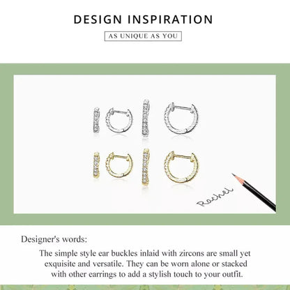 Superbes petites boucles d'oreilles créoles en argent sterling 925 - Chic et intemporel