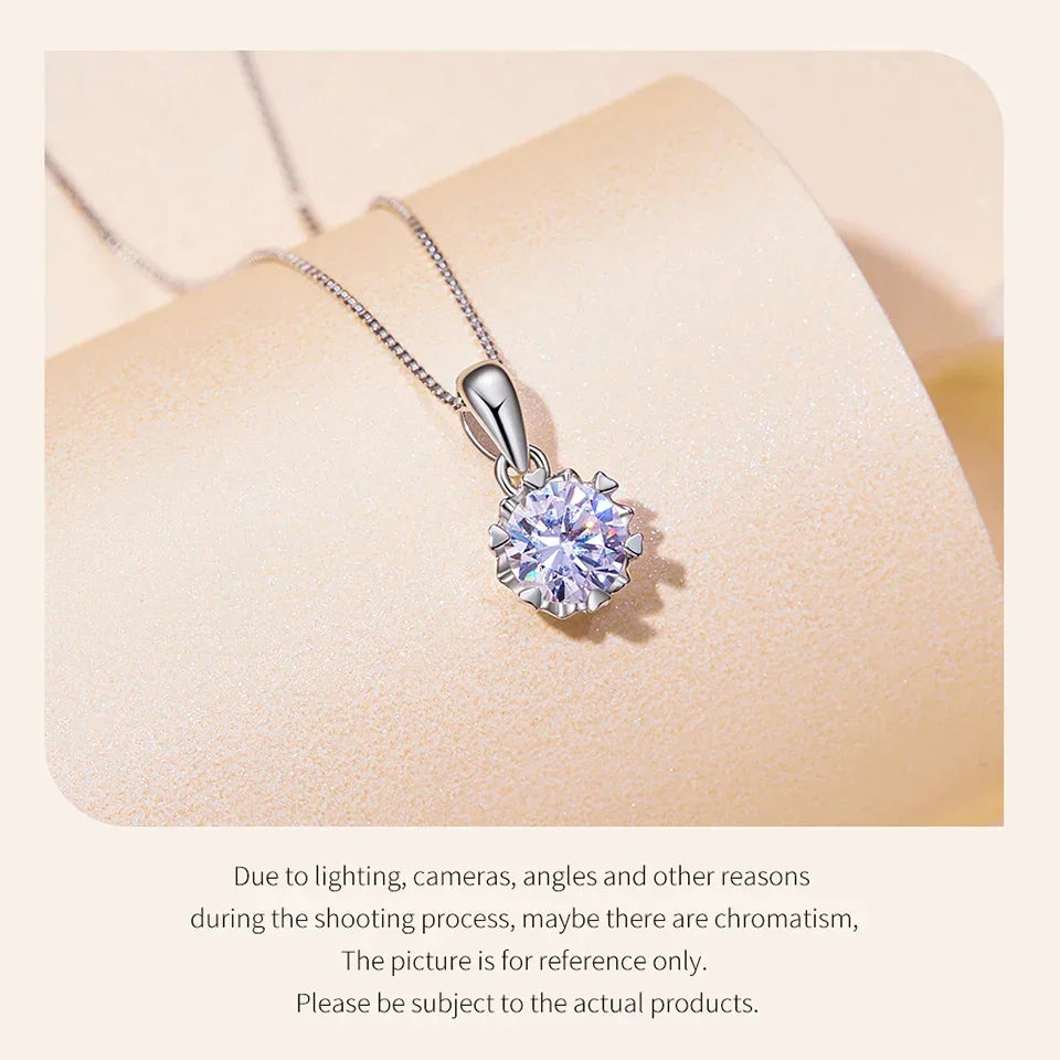 Collier pendentif en argent sterling avec moissanite 1 carat Stellar Shine