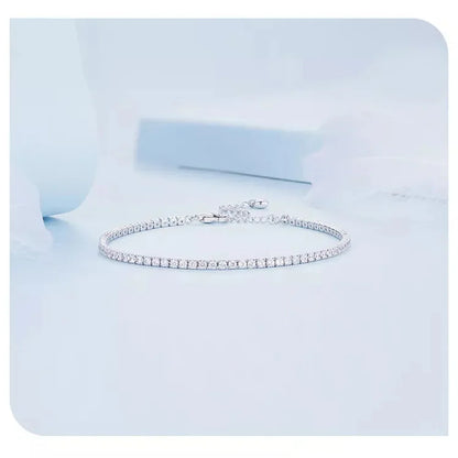 Bracelet de tennis en argent sterling 925 et zircone cubique