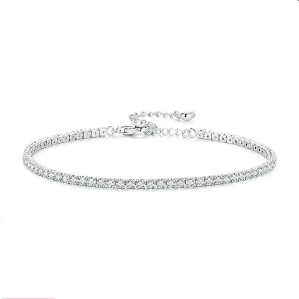 Bracelet de tennis en argent sterling 925 et zircone cubique
