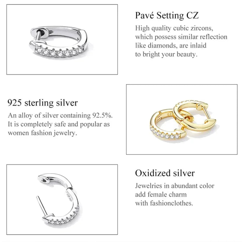 Superbes petites boucles d'oreilles créoles en argent sterling 925 - Chic et intemporel