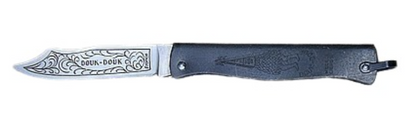 Douk-Douk Original Utility Pocket Knife 160mm, Carbon Steel Blade, Black Handle