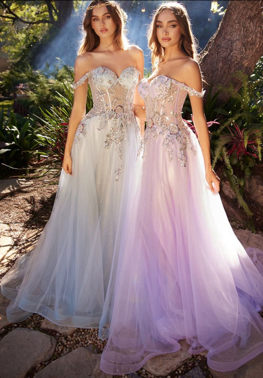 ROBE DE BAL EN TULLE TRAPÈZE ORNÉE