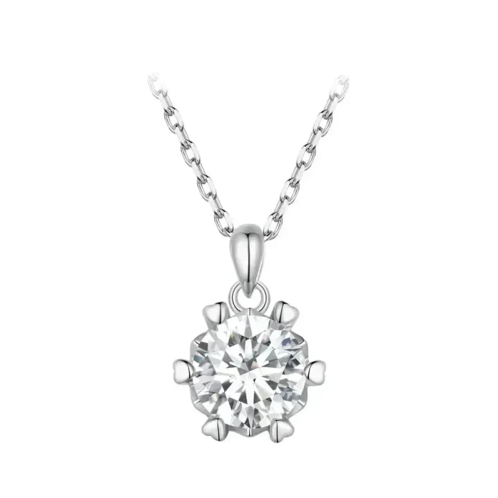 Superbe Collier Pendentif Moissanite 1 Carat | Argent Sterling 925 | Bijoux Fins de Mariage et de Mariée