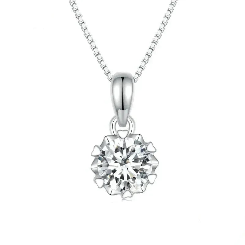 Collier pendentif en argent sterling avec moissanite 1 carat Stellar Shine