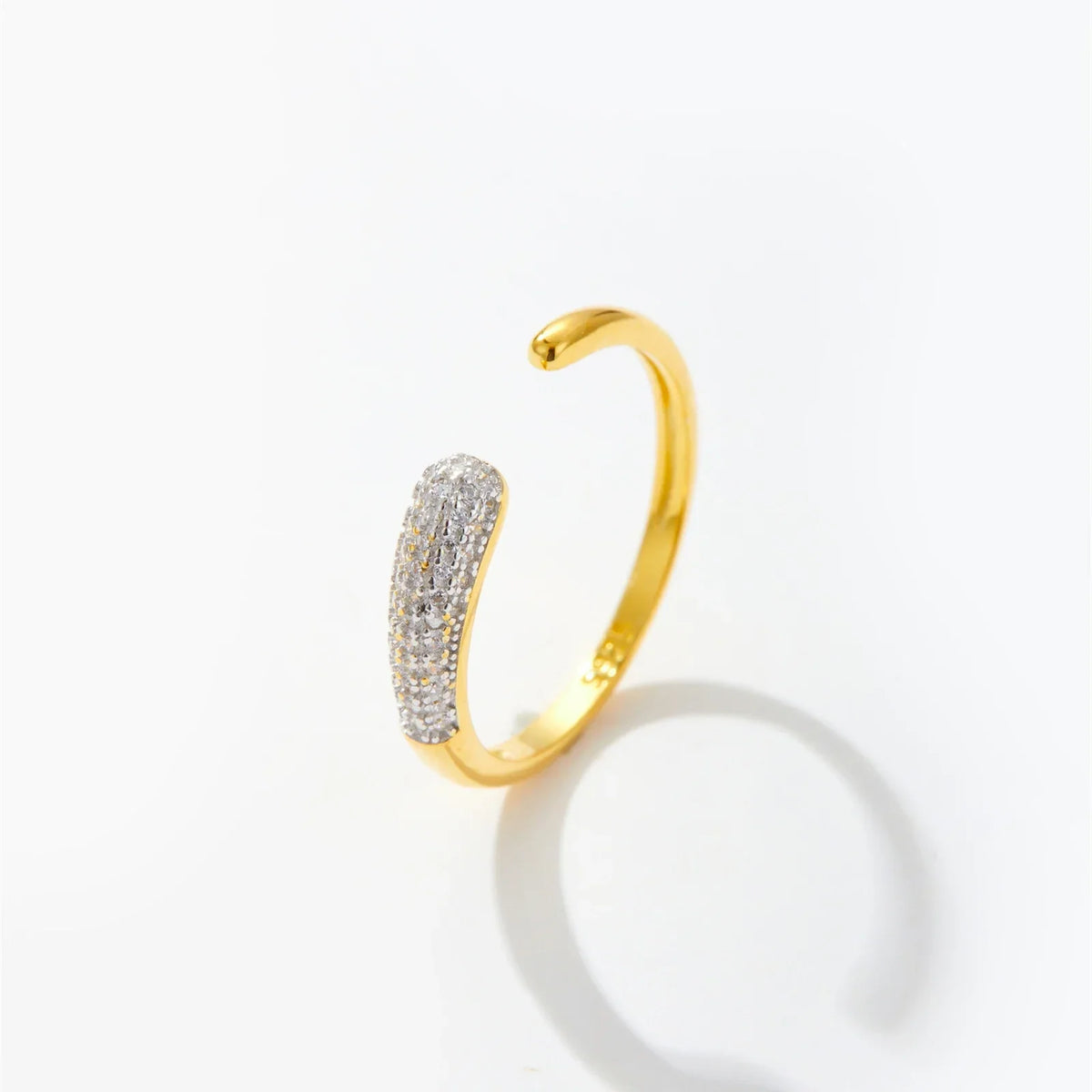 925 Sterling Silver Adjustable Zircon Ring