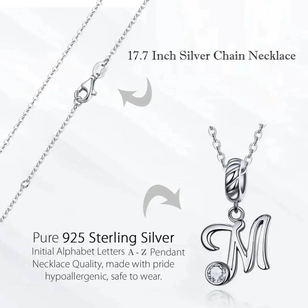 Classic 925 Sterling Silver Initial Necklace