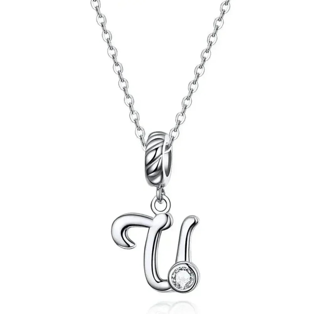 Classic 925 Sterling Silver Initial Necklace