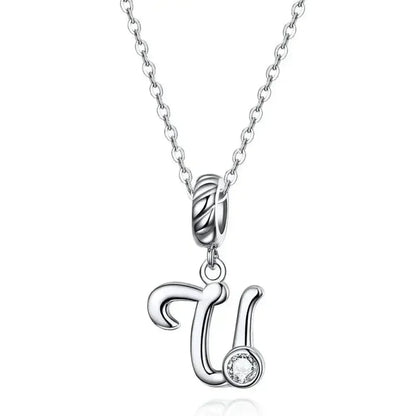 Classic 925 Sterling Silver Initial Necklace
