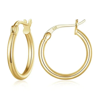 14K White Gold Plated 925 Sterling Silver Hoop Earrings | Hypoallergenic 24mm Hoops