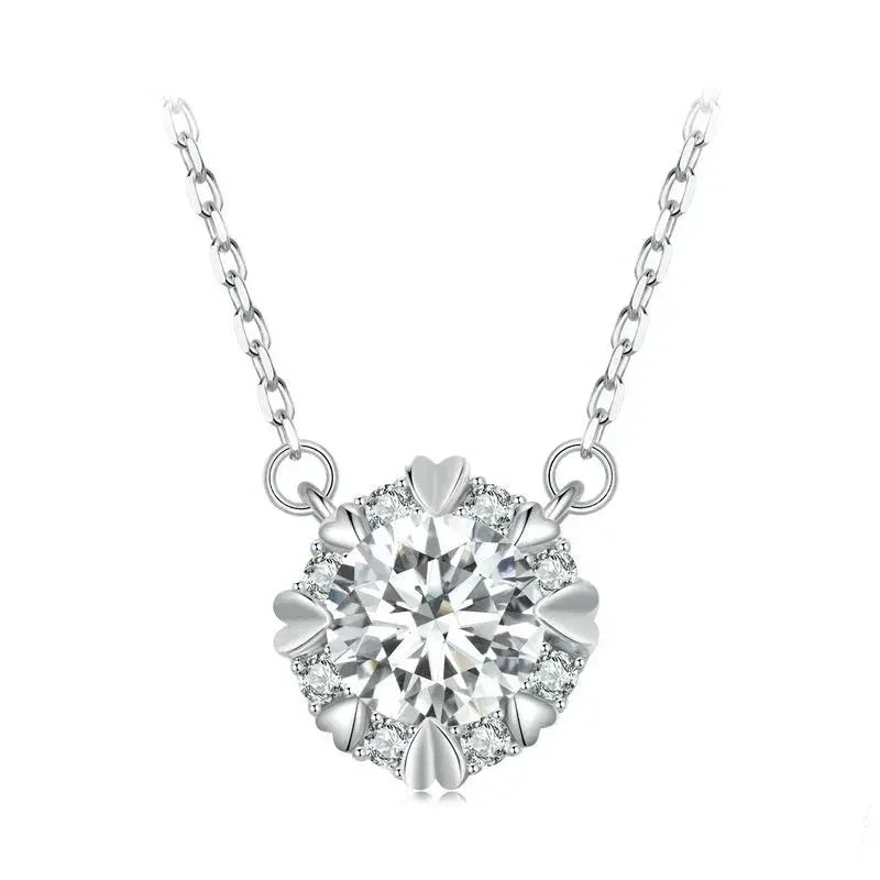Alternative éblouissante au diamant : Collier pendentif en argent sterling avec moissanite de 1 carat