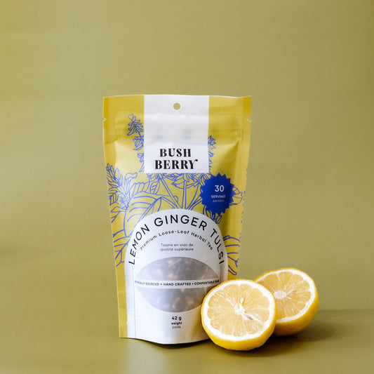 Thé biologique citron, gingembre et tulsi