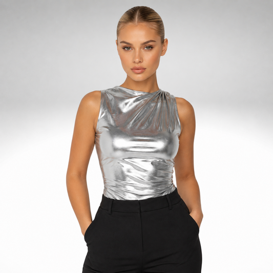 Metallic Silver Top