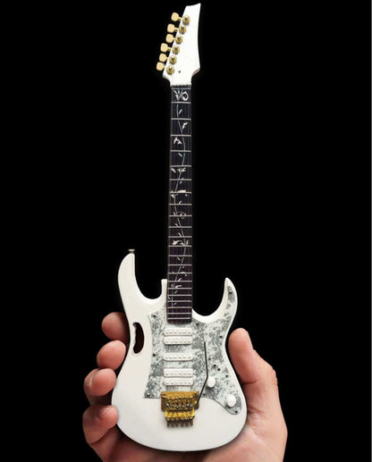 Réplique miniature de guitare de collection Steve Vai Signature White JEM