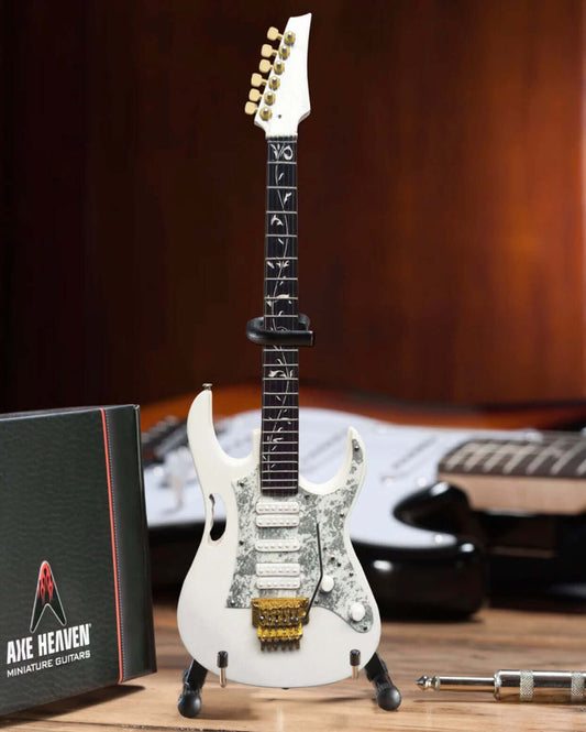 Réplique miniature de guitare de collection Steve Vai Signature White JEM