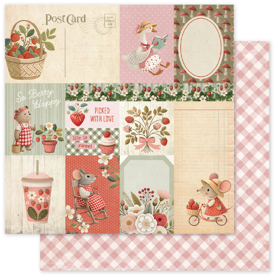 Strawberry Friends D 12 x 12 Paper (12 pc Bulk Pack) 34872