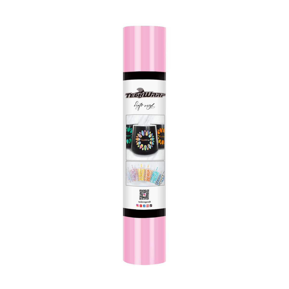 TeckWrap Glossy Adhesive Vinyl - Sweet Pink | Ideal for Art Projects, Decals, and More!