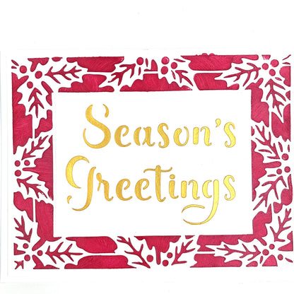 The Crafters Workshop Gabarits "Feuilles de houx et flocons de neige" A2