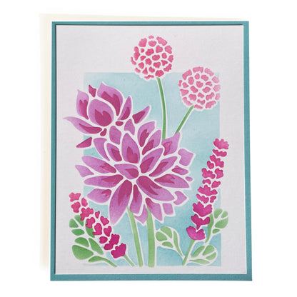 Pochoir multi-couches "Bouquet de lotus" de The Crafters Workshop