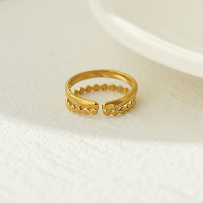 TIFFANY Double Stacked Beaded Gold Ring