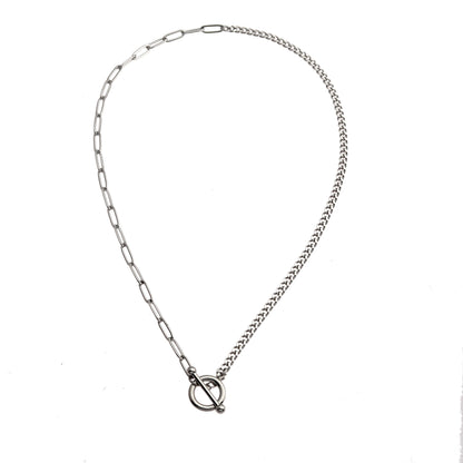 Collier Trieste T-Bar en argent et maillons mélangés