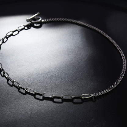 Collier Trieste T-Bar en argent et maillons mélangés